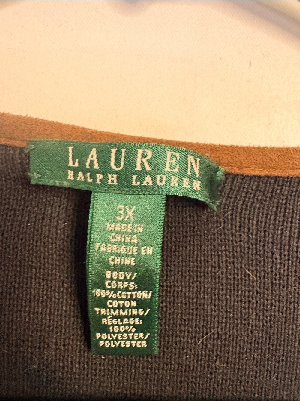 Lauren Ralph Lauren Black Cardigan with Brown Trim size 3x - Picture 10 of 14